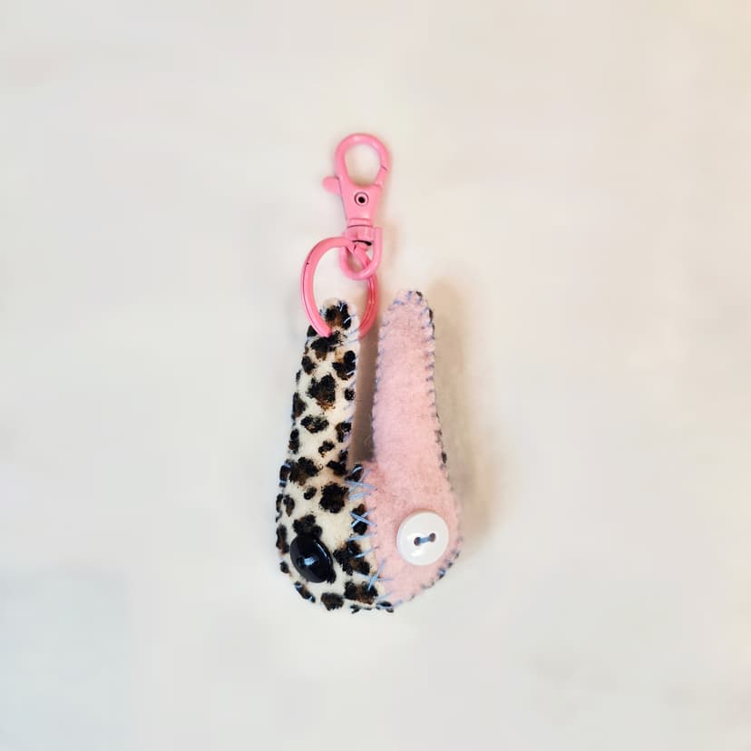 Pink Leopard Bunny Charm